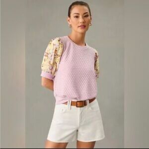 Anthropologie - Porridge Floral Puff Sleeve top